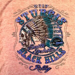 Heart & Hips Sturgis 2017 Shirt Women's Med Black Hills Rally Cold Shoulder Pink